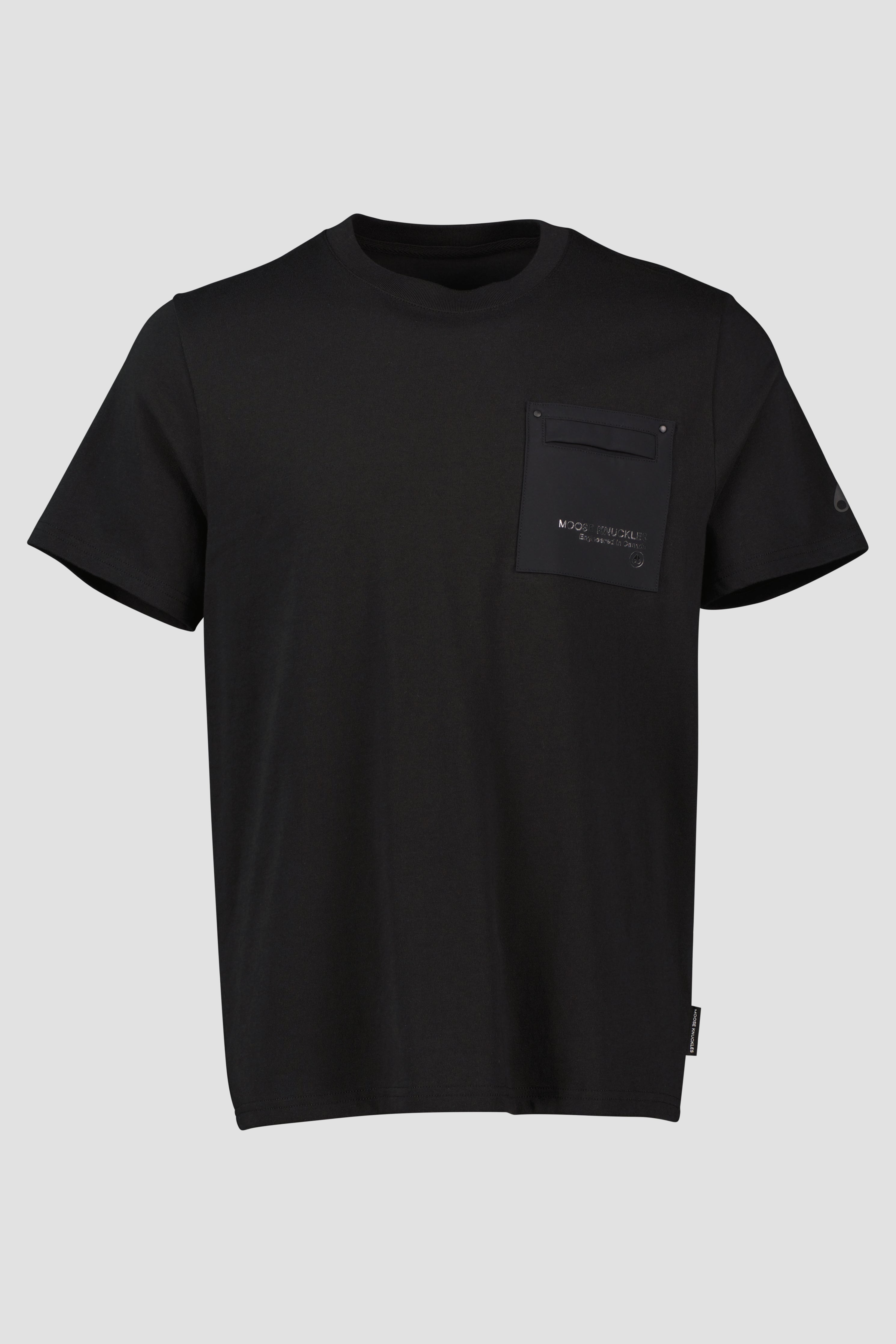 Men's Moose Knuckles Black Dalon Chest Logo T Shirt