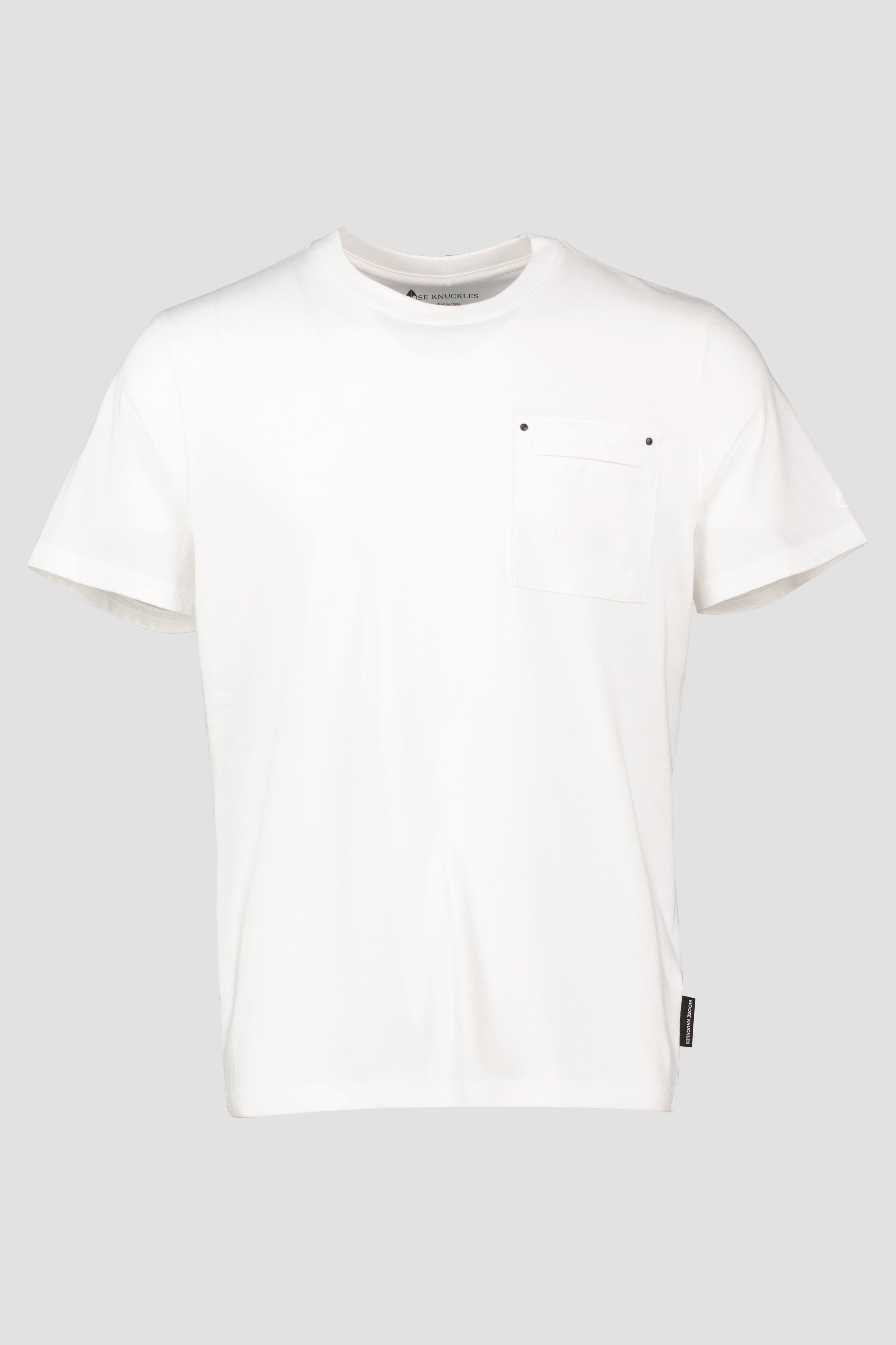 Men's Moose Knuckles White Dalon Chest Logo T Shirt